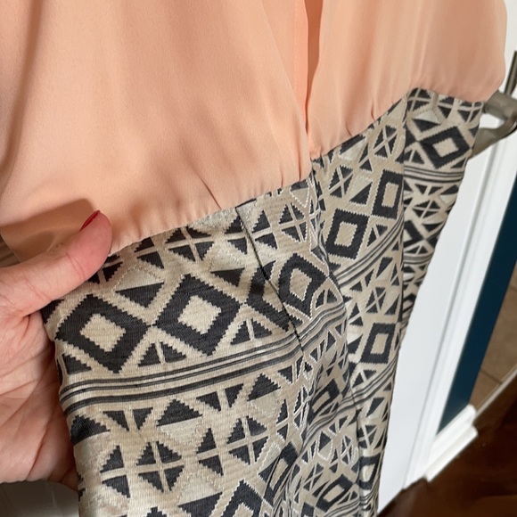 Peach/Patterned Romper - Picture 3 of 5